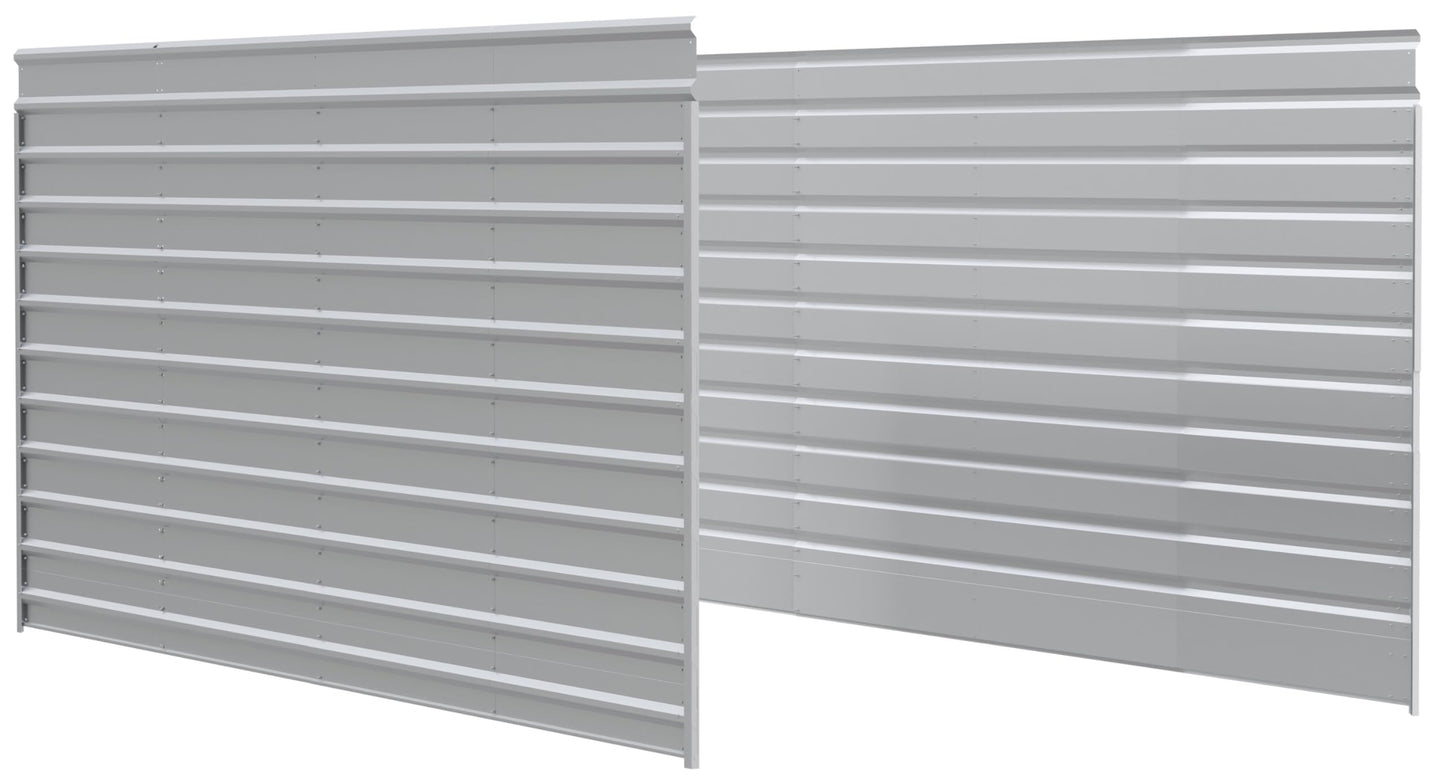 Arrow 20' x 9' Two-Sided Carport Enclosure Wall Kit for 7' or 9' Carports, Heavy-Duty Galvanized Steel Carport Enclosure Panel, 2 Walls, Eggshell