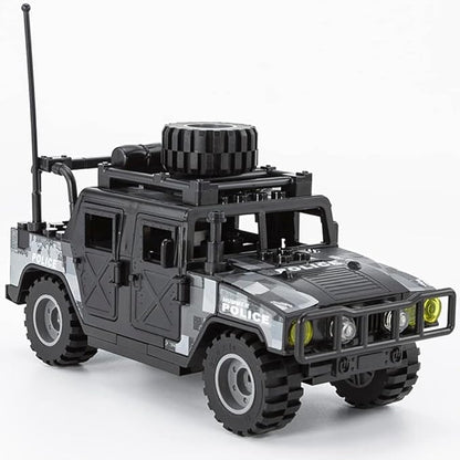 Military Vehicles Building Blocks Sets Compatible with Lego Military Off-Road Vehicle Set Army Model Kit STEM Toys for Boys Kids and Teens Ages 8-14(Black)