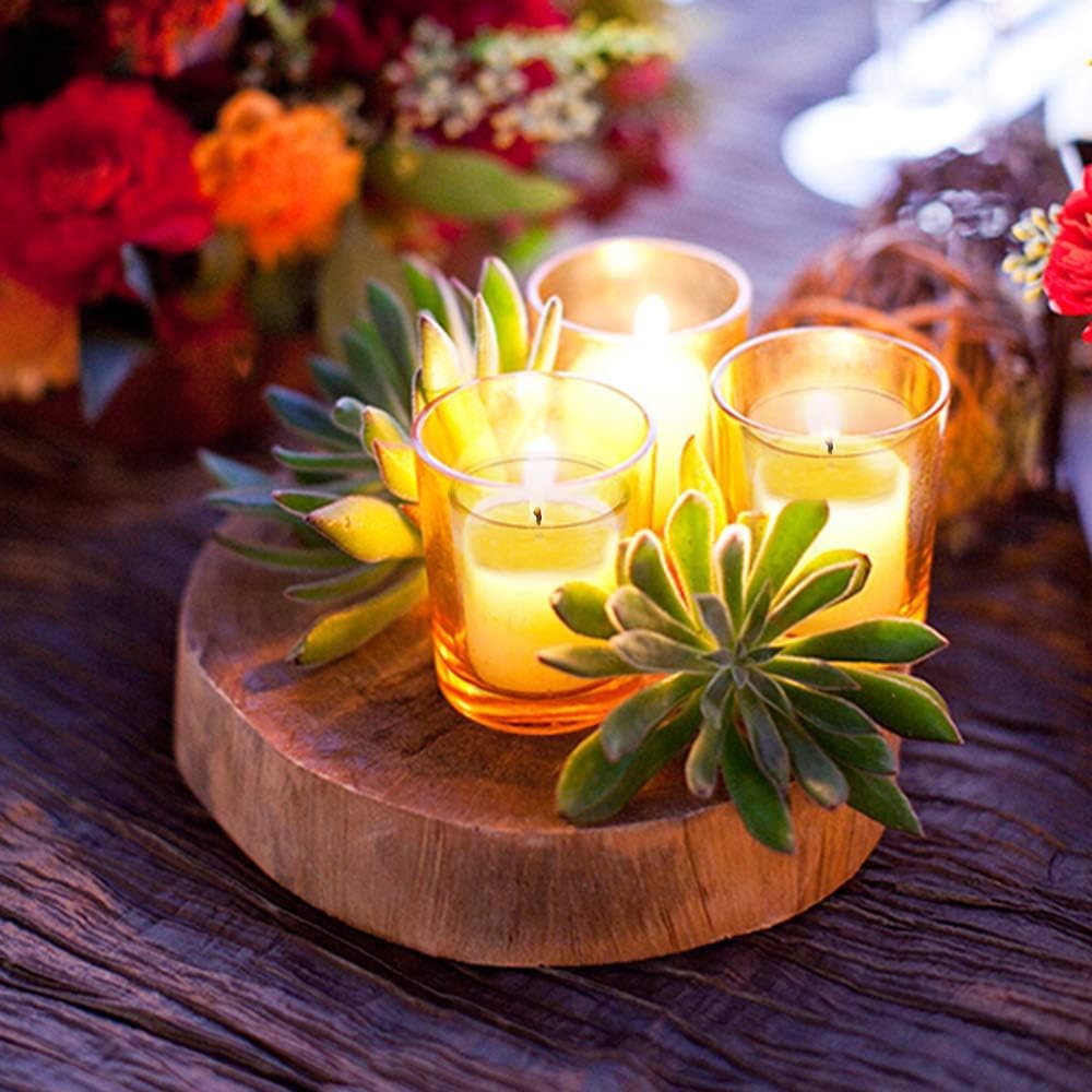 12 Pack Small Citronella Candles Outdoor and Indoor Soy Wax Glass Votive Candles for Party Dinner and Camping - 12 Hours Burn Time