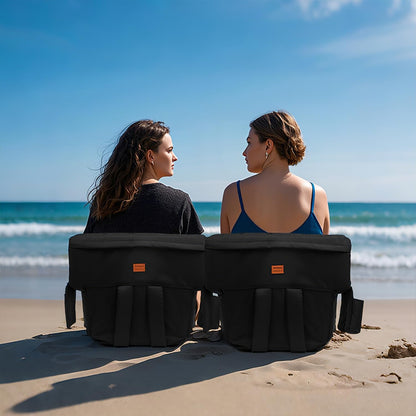 Aventorixis Extra Wide Stadium Seats with Back Support – 2 Pack Sofa-Style Bleacher Chairs, Thick Cushions, 6 Reclining Positions(Black-2 Pack,Wide|25")