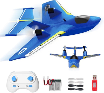 RC Water PlaneRC Airplane for Water Land and Air Remote Control Airplane Flying Fighter Toys2.4GHz 6-axis Gyro Stabilizer RTF Glider Aircraft Jet for Kids Adults Beginners Boys (Blue)