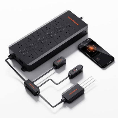Spider Farmer GGS AC10 Power Strip Kits, 10 AC APP-Based Controls Outlets, 3 in 1 Soil Sensor, Temp Humid Light Sensor, for Indoor Grow Tent Plants Room