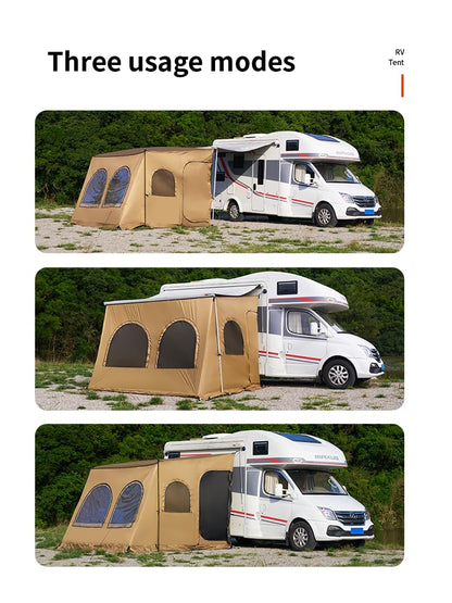 RV Awning Screen, Camper Awning Screen Room for Travel Trailer, RV Awning Tent, Sun Shade Screen for Fiamma, Thule & Dometic Awnings, Polyester Fabric, Sunproof, Windproof, Waterproof, 11.48 ft