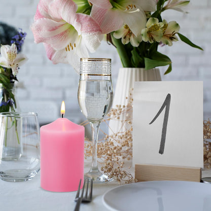 12 Pack 2x3 Inch Pink Pillar Candles, Unscented Column Candles for Home Restaurants Spa Church Weddings, Smokeless Dripless and Clean Burning Emergency Candle