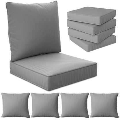24" x 24" x 6" Outdoor Deep Seat Cushions Set - 4 Set Waterproof & Fade Resistant Patio Furniture Replacement Cushions, Non-Slip Outdoor Cushions Fit Loveseats, Couches, Chairs, and Sofas.