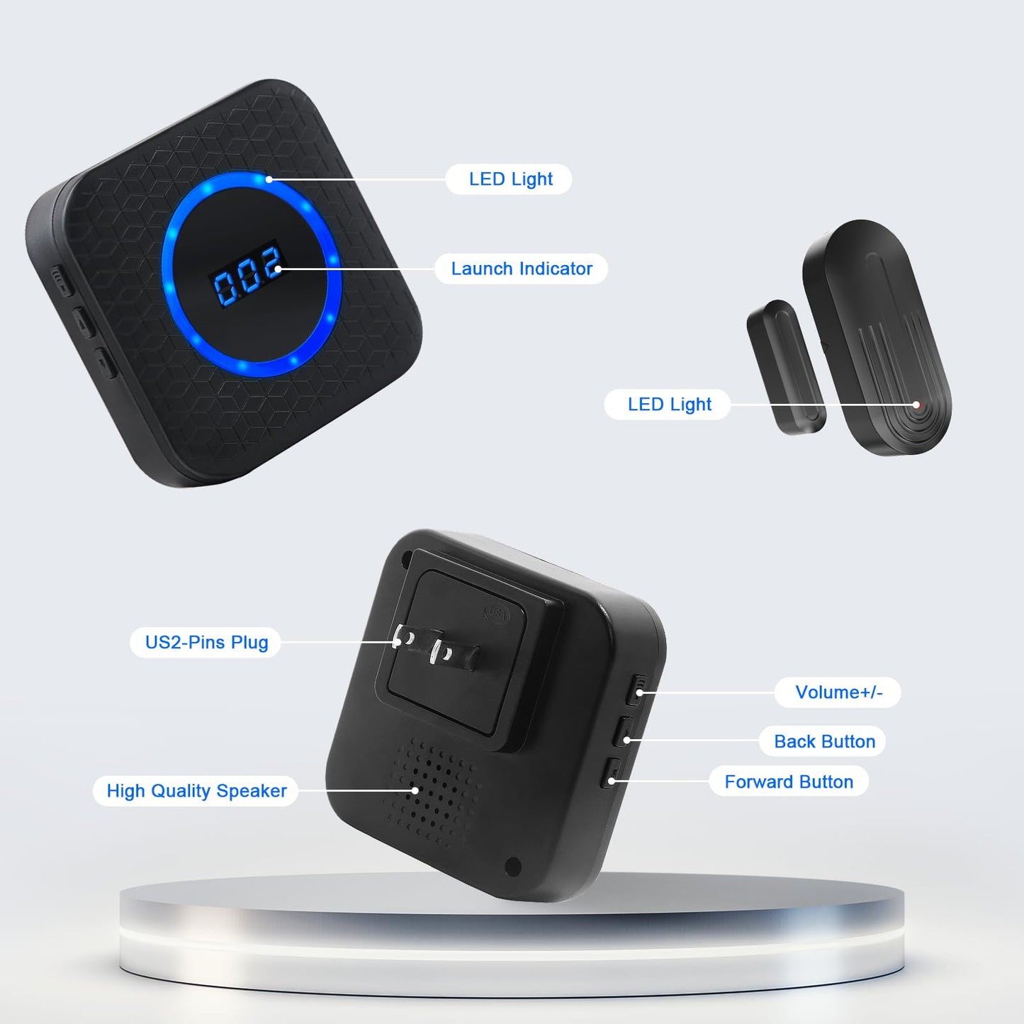 SanJie Wireless Door Chime for Business When Entering Door Entry Chime Door Bell with 800Ft Range Door Chimes When Door Opens for Home Door Alarm with Chime Adjustable Volume