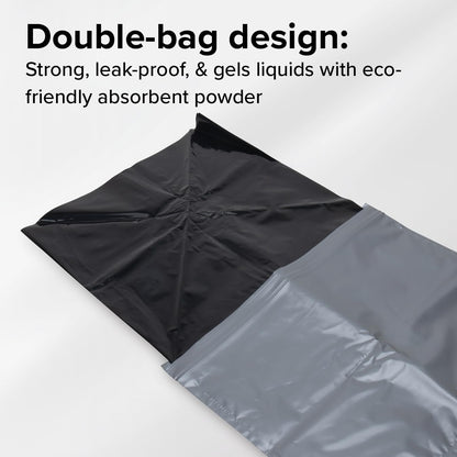 Camco Toilet Waste Bags - Features a Biodegradable Powder & Leak Proof Double Bag Design - Great for Camping,RVing,Hiking,or Boating (41548),(Pack of 60)