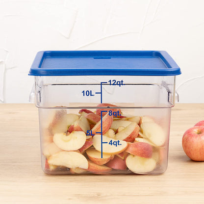 Restaurantware-LIDS ONLY: Met Lux Food Storage Container Lids, 10 Square Marinating Container Lids - Containers Sold Separately, With Date Indicator, Blue Plastic Lids, Dishwashable, Freezable