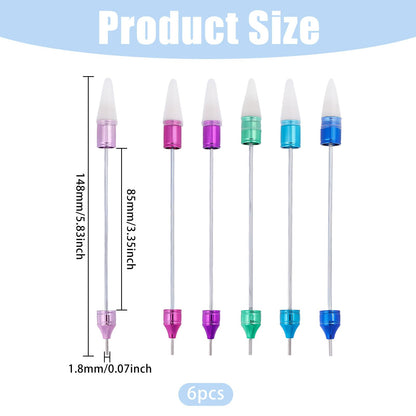 beinkmake 6Pcs Rhinestone Picker Wax Pen, DIY Double Ended Rhinestones Applicator Rhinestone Picker Dotting Pen Rhinestones Applicator Nail Art Tools for Pick Up and Place Gems Crystals