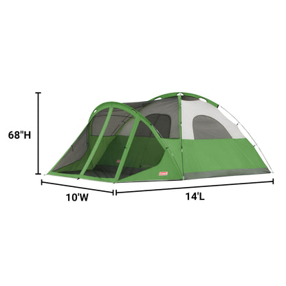 Coleman Evanston 6/8-Person Camping Tent with Screen Porch, Weatherproof Tent Sets Up in 15 Mins, Included Rainfly & Carry Bag, Made of PFAS-Free Materials