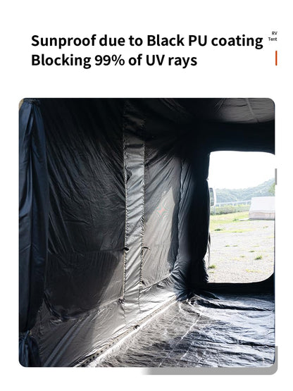 RV Awning Screen, Camper Awning Screen Room for Travel Trailer, RV Awning Tent, Sun Shade Screen for Fiamma, Thule & Dometic Awnings, Polyester Fabric, Sunproof, Windproof, Waterproof, 11.48 ft