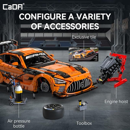 CaDA Master C64008W Mercedes-AMG GT3 Building Set1:8 Scale – 5466 PCS Officially Licensed Supercar Model Large Race Car Building Blocks Kit for Adults &amp Teens