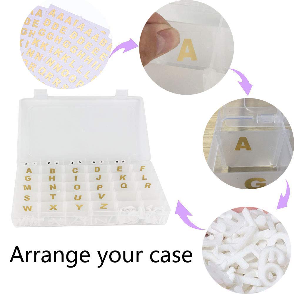 Sivya 36 Grid Plastic Organizer Container Box with Adjustable dividers,Great for Your Letter Board with Stickers