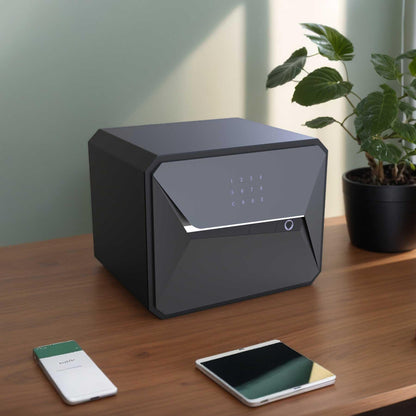 BOFON Fingerprint Smart Safe Box Security Box with Key,1.2 Cubic,Safety Box for Home Office (1.2 Cubic Feet-30Y)