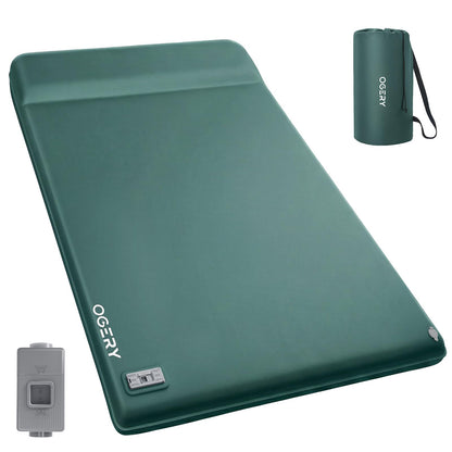 OGERY Self Inflating Sleeping Pad with Electric Pump, 3.15" Ultra-Thick Memory Foam Camping Pad, 4 Season Camping Mattress Pad with Built-in Pillow