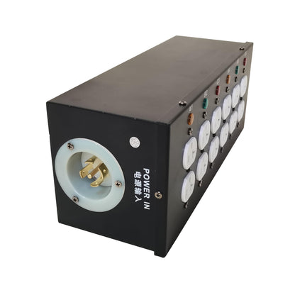 JUNMAN 6 Channel L21-30 to 12 Edison Power Distro Distributor Box for Stage DJ Lighting Party Event Show