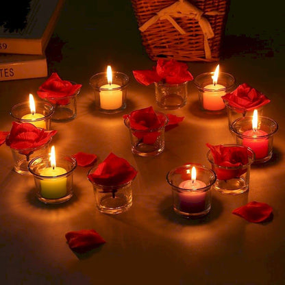 Amusaer 2.0 Inch White Votive Candles, Unscented Wax 12 Hour 1.5'' Diameter Candles for Wedding, Party & Home, 24 Packs