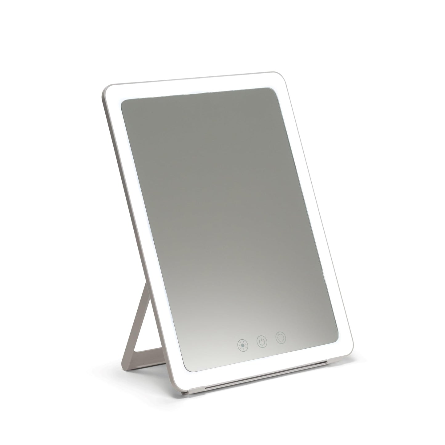 Ilios Lighting Rechargeable LED Portable Vanity Mirror — Simulates Daylight by 98%, 3 Color Modes, 5 Dimming Levels, Up to 125-Min Battery, USB-C, Touch Control, Adjustable Stand, Travel Makeup Mirror
