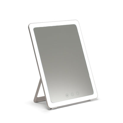 Ilios Lighting Rechargeable LED Portable Vanity Mirror — Simulates Daylight by 98%, 3 Color Modes, 5 Dimming Levels, Up to 125-Min Battery, USB-C, Touch Control, Adjustable Stand, Travel Makeup Mirror