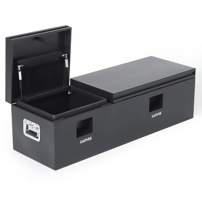 Garvee Heavy Duty Steel Truck Bed Tool Box, Truck Tool Box with Side Handle, Waterproof Trailer Storage Tool Box Chest Box Organizer for Pickup, Truck Bed, RV, Trailer
