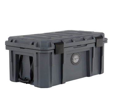 Overland Vehicle Systems 40100011 Dark Gray 95 QT Dry Box Storage with Drain and Bottle Opener | Waterproof Seal | Heavy-Duty Latches and Nylon Handles | Keeps Gear Safe, Dry and Organized