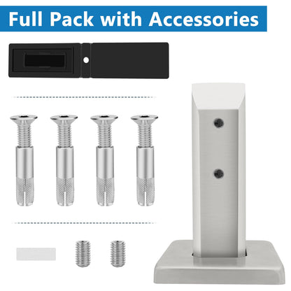 LukLoy 2.1lb Heavy Duty 2205 Stainless Steel Glass Pool Fence Spigot Balustrade Railing Post Clamp Bracket for Balcony Garden Deck Handrail, Brushed (10Pack, Each NW 2.1lb, GW 3.0lb) - Level 2