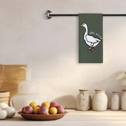 TNUW Silly Goose Kitchen Towels 16x24 – Funny Goose Decor for Kitchen or Bathroom, Dish Towels Gifts for Friends, Cute Goose Lover Present for Birthday or Housewarming