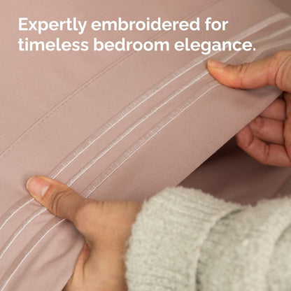 Skiennix Body Pillowcases Set of 4 | Soft 20x54 Long Pillow Covers for Side Sleepers - Cozy & Breathable (Mauve)