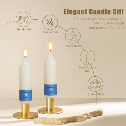 Smokeless Candlesticks Short Taper Candle,Unscented 5 Inches Cream White Candle Sticks Dripless Tapered Candles for Home Décor Weddings(4pcs-Cream White)