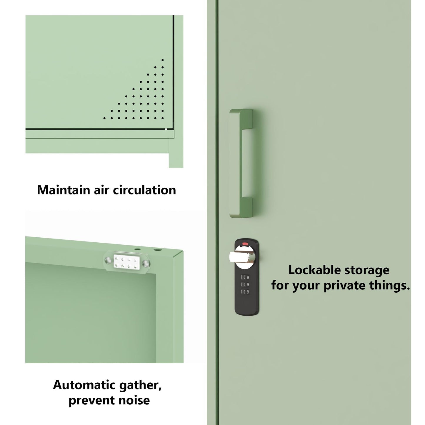 Steehoom Metal Locker Storage Cabinet Lockable 4 Tier File Cabinet Steel Bathroom Cabinet Changing Room Locker for Home, Office, School, Gym, Garage (Green, 15.75" D x 15.75" W x 49.21" H)