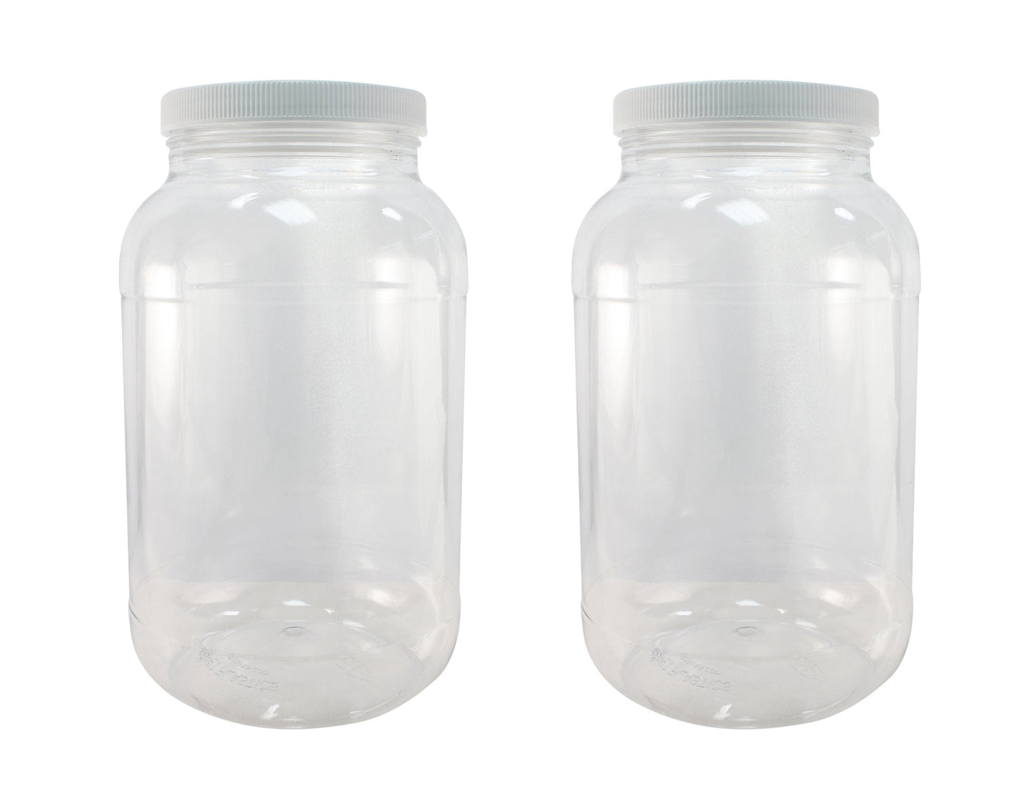 Pinnacle Mercantile 1 Gallon Plastic Jars with Screw on Lined Lids 24 Pack Wide Mouth Food Storage Containers