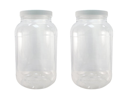 Pinnacle Mercantile 1 Gallon Plastic Jars with Screw on Lined Lids 24 Pack Wide Mouth Food Storage Containers
