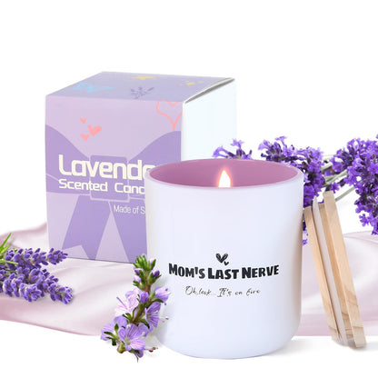 Mom's Last Nerve Funny Gifts Candle for Mom, Lavender Scented Candle from Daughter Son, Soy Wax Jar Candles Long Lasting Mother's Day