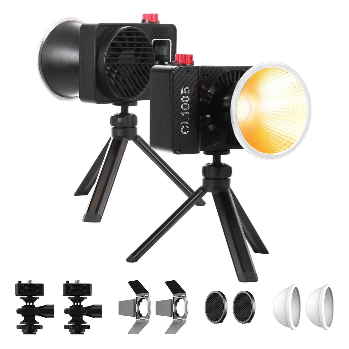 GVM 100W LED Video Light, 2 Packs Portable Photography Continuous Lighting Kit with Bluetooth Control, 2700K~6800K, 18500 Lux @1m, Mini COB Handheld Spotlight for Video, Portrait and YouTube Shooting