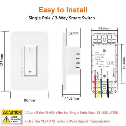 Nexete Smart Wi-Fi Double Light Switch, 2 in1 Single Pole Switch Compatible with Alexa Google Assistant & IFTTT,Remote Control, Timing Function No Hub Required (1-Pack Double)