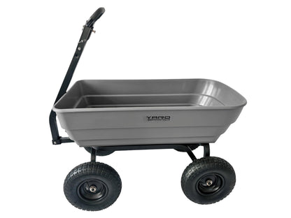 Yard Commander - 1000 lb Poly Dump Cart, Heavy Duty Towable Garden Utility Cart with 6 Cu. Ft. Dump Bed, 13-Inch Pneumatic All-Terrain Tires, 2-in-1 Handle, Tow-Behind ATV & Lawn Tractor Cart