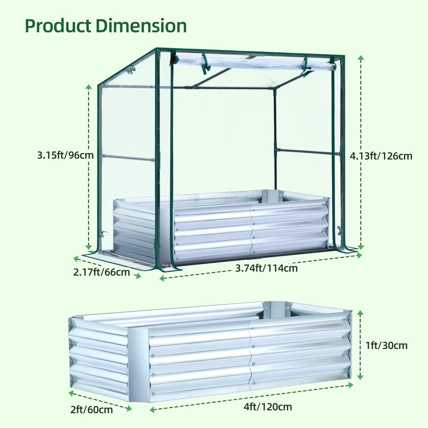 Ohuhu Mini Greenhouse + Raised Garden Bed with Greenhouse