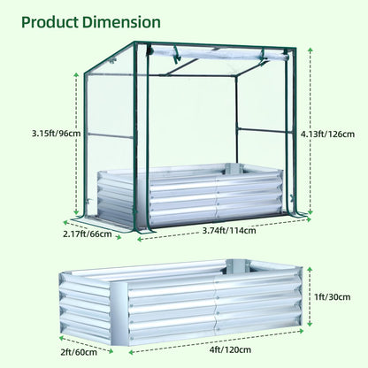 Ohuhu Mini Greenhouse + Raised Garden Bed with Greenhouse