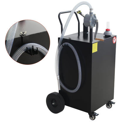 45 Gallon Fuel Caddy, Portable Gas Caddy with Manual Pump, Heavy Duty Gas with 4 Wheels, Diesel Fuel Can for Cars, Lawn Mowers, Trucks, ATVs, Boats ﻿