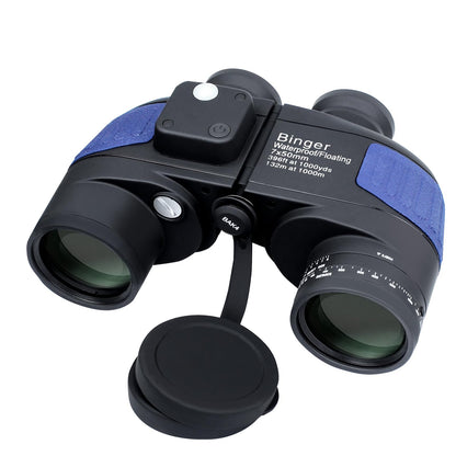 Binger 7x50 Marine Binoculars w/Rangerfinder Global Compass Floating Waterproof Marine BAK4 FMC Waterproof Nitrogen Filled
