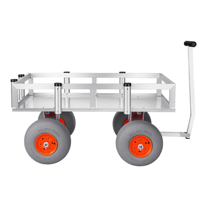 VEVOR Beach Fishing Cart, 350 lbs Load Capacity, Fishing Cart with Heavy-Duty Aluminum Alloy Frame, 13-Inch All-Terrain PU Balloon Tires, 6 Rod Holders, for Outdoor Activities Camping Picnic