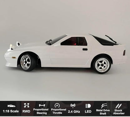 1/18 RC Drift Car with Gyro LDRC Drift Car RWD Hobby RC Car Drifting and Race with ESP Gyroscope Proportional Throttle Steering Metal Drive Shaft Independent Suspension Adult LD1802