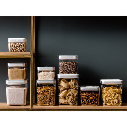 ClickClack Pantry-Cube Food Storage Containers, White, Set of 10