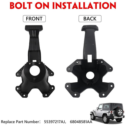 DKMGHT Spare Tire Holder Mounting Bracket Tire Carrier for Jeep Wrangler JK 07-18 with 3rd Third Brake Light Accessories 55397217AJ 68048581AA Aluminum Alloy Bracket (Smoke Lens)