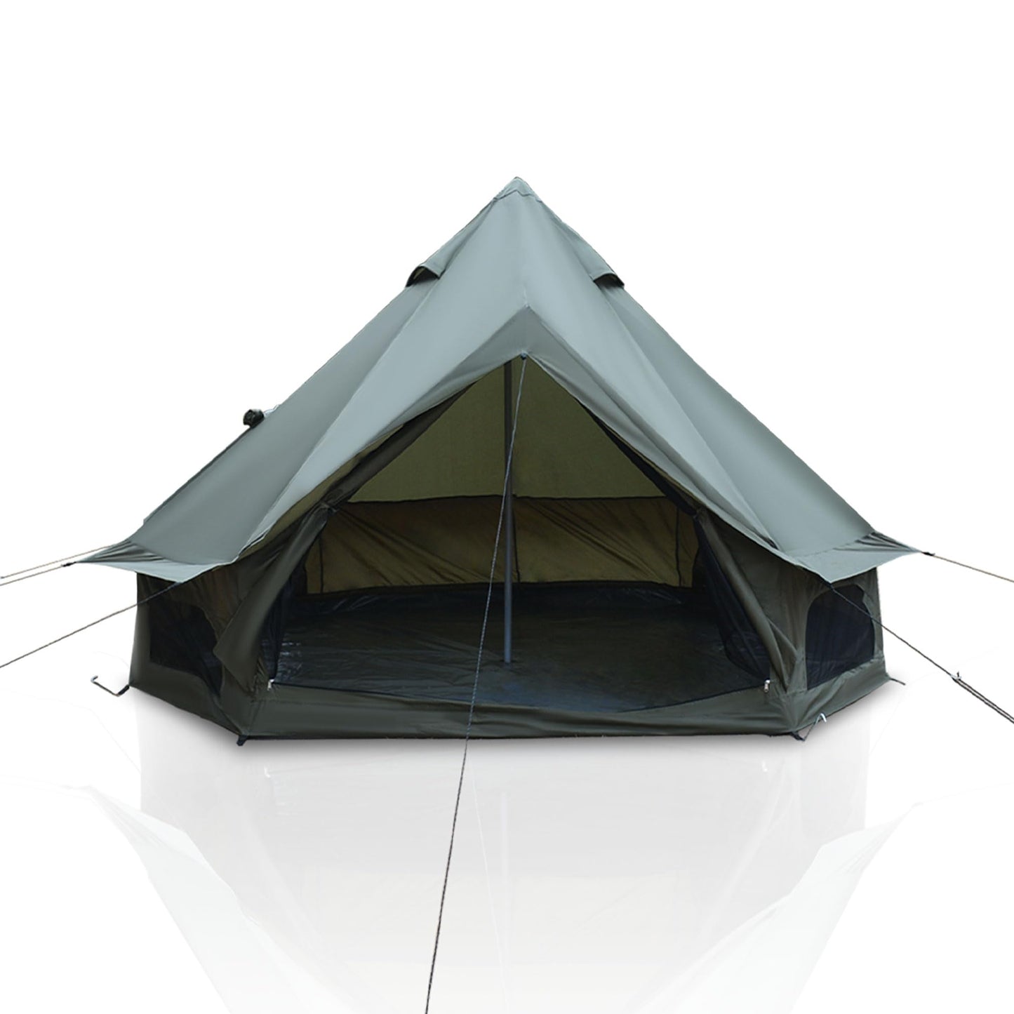 KEIKI 4 Season Canvas Bell Tent 9.8 FT Waterproof All Weather Glamping Yurt Tent, Luxury Hot Tent Stove Jack, Breathable Compact Family Camping Teepee for 4 People Outdoor Music Festival Party, Green