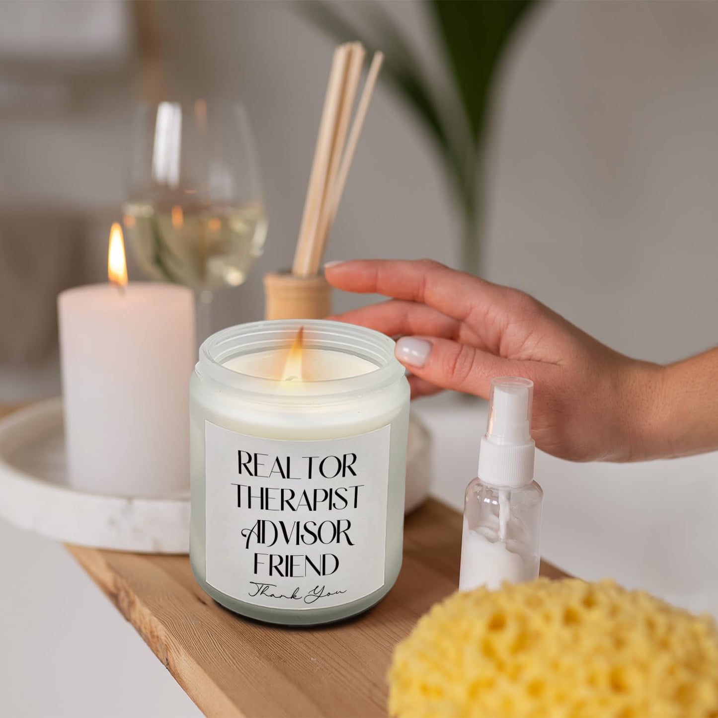 Ayxvt Realtor Gifts Scented Candles - Thank You Candle, Thank You Gift for Realtor Lavender Candle 8oz, for Women, Closing Gifts for Realtor, for Real Estate Agents