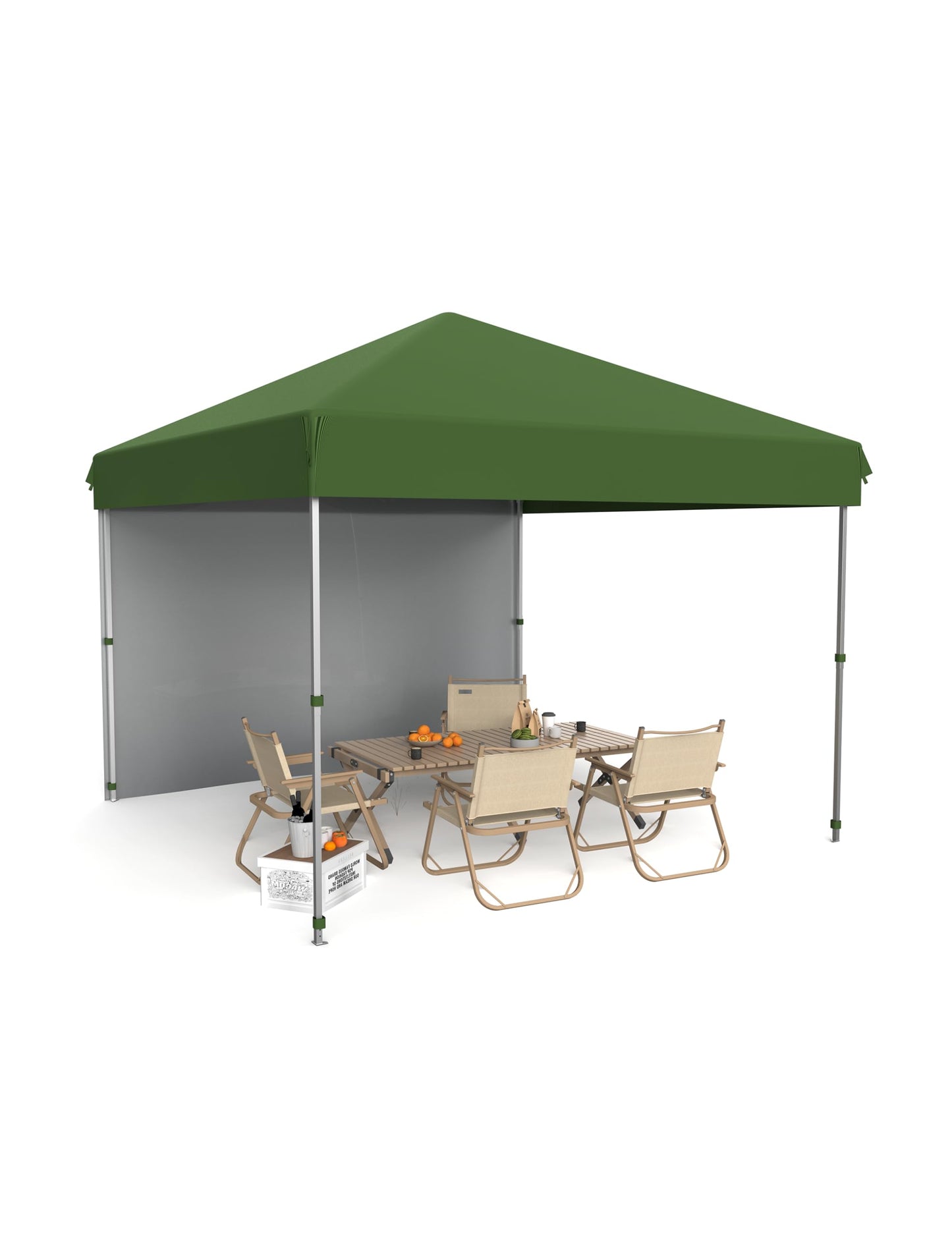 EliteEdge 10x10 Pop Up Canopy Tent Outdoor Canopy Heavy Duty Commercial Instant Tent Shelter with 1 Removable Sidewall Green