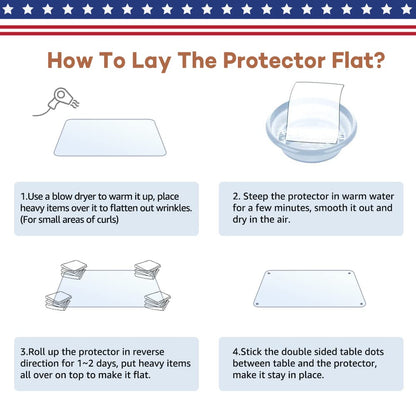 RostiKong 48 Inch Round Clear Table Cover Plastic Vinyl Circle Tablecloths Furniture Desk Table Screen Sheet Liner Runner Protector Waterproof Protective Cocktail Dinner Dresser Table Topper Pad Mat