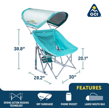 GCI Outdoor Waterside Pod Rocker Outdoor Rocking Chair with Sunshade Canopy