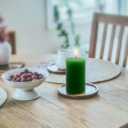 2"x3" Green Pillar Candles, Hand-Poured Candles Set of 12, Emergency Candles, Dripless Pillar Candles for Weddings, Parties, Halloween, Church, Home Décor